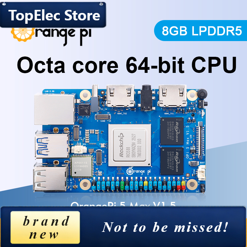 TopElec Orange Pi 5 Max 8GB V1 - Orange Pi 5 Max Rk3588 reseña y precio