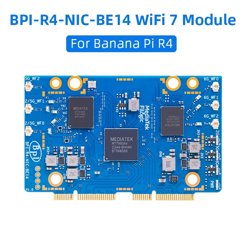 BPI-R4 BPI-R4-NIC-BE14 Módulo  - Bananapi Bpi R4 Wifi 7 reseña y precio